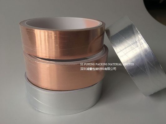 Αγορά ταινία φύλλων αλουμινίου χαλκού 0.01mm ομαλή με την αγώγιμη συγκολλητική προστασία της EMI σε απευθείας σύνδεση κατασκευή