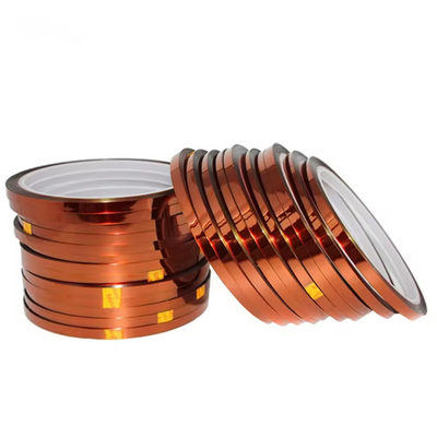 19N/25mm Δυνατότητα τέντωσης Kapton Polyimide Tape 0,05mm Σιλικόνη Κόλλημα Αμπερόχρωμο